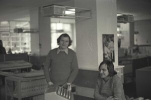 Office workers at 25 Tolmers Square, 1974