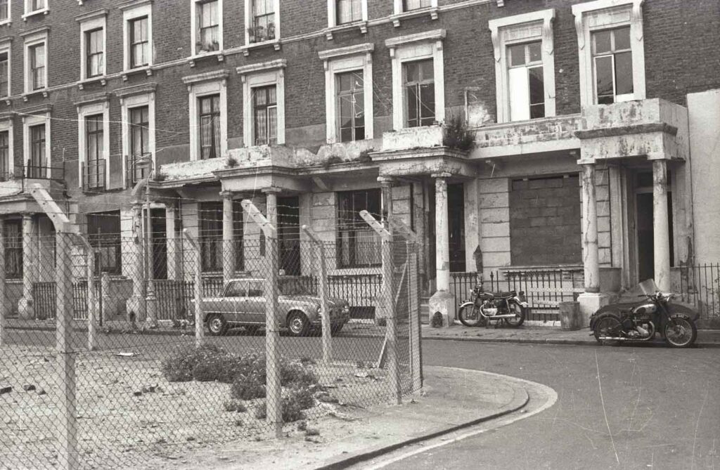 Town houses, 9-12 Tolmers Square, 1973