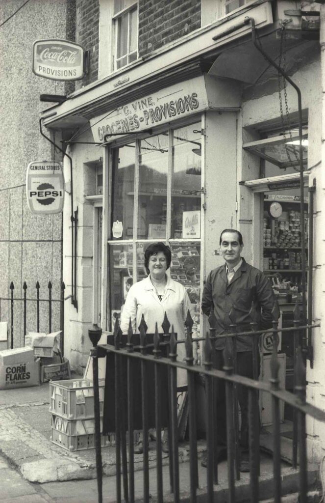 The Vine's shop at 115 Drummond Street, 1975