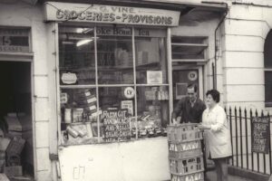 The Vine's shop at 115 Drummond Street, 1975