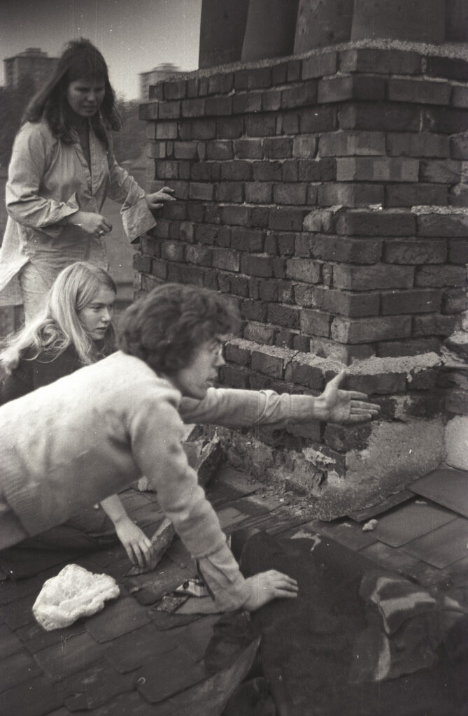 Roof inspection, Euston Street, 1974