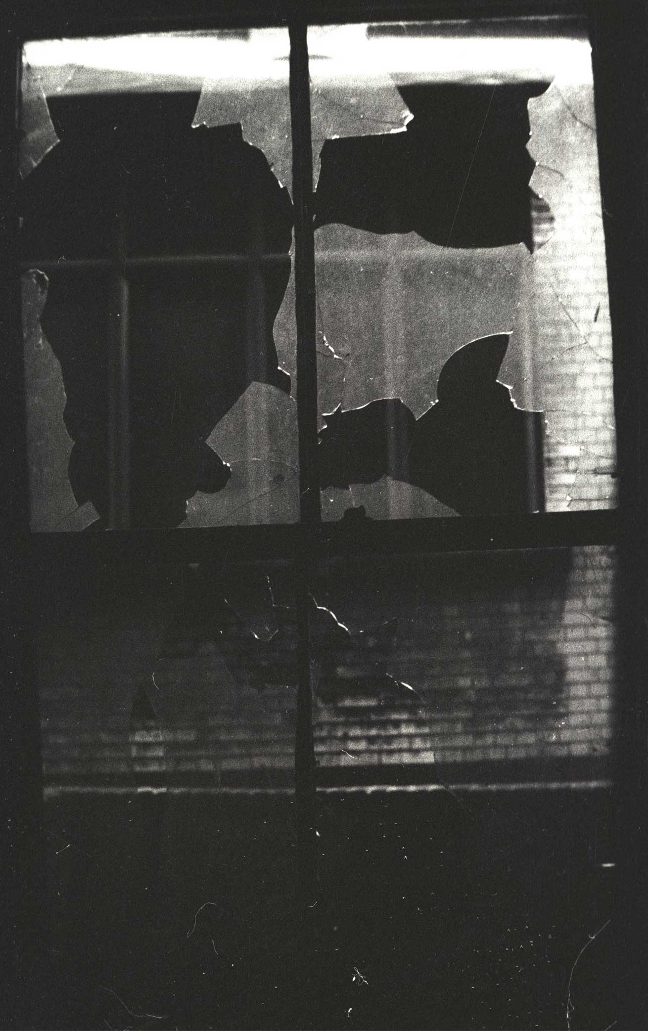 Kitchen window on occupation, 10 Tolmers Square, 1975