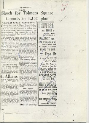 Shock for Tolmers Square tenants in L.C.C. plan